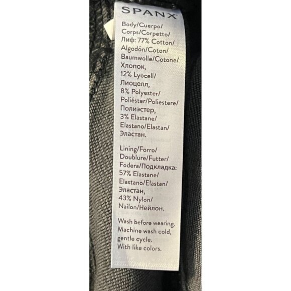 Spanx Women Skinny Black Size Medium M Distress Mid Rise Jeans Stretch New - Picture 10 of 12